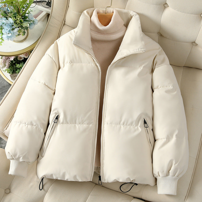Women's Solid Color Stand Collar Loose Warm Down Jacket Winter Slim Casual Short Coat Fashion Ins Style Bread Coat Women's Solid Color Stand Collar Loose Warm Down Jacket Winter Slim Casual Short Coat